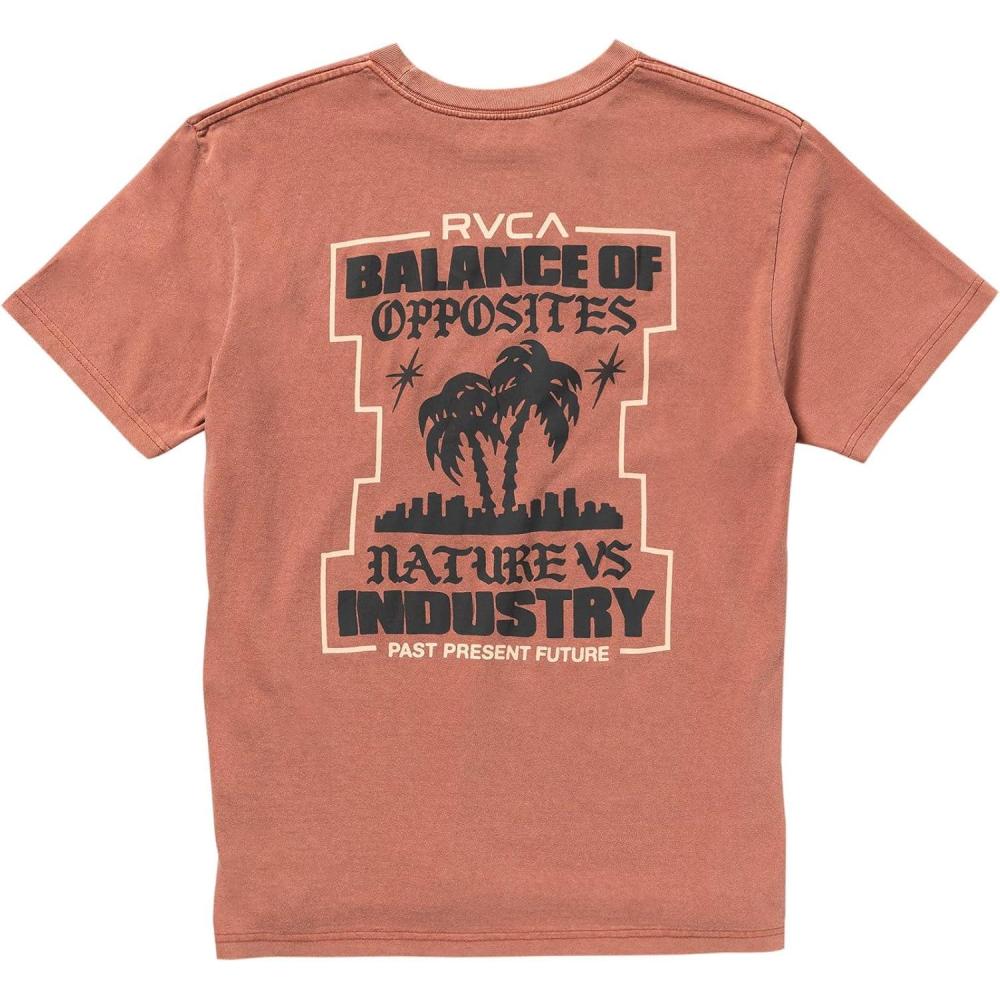 imageRVCA Mens Balance Box Short Sleeve TeeAfter Hours  Dusty Red