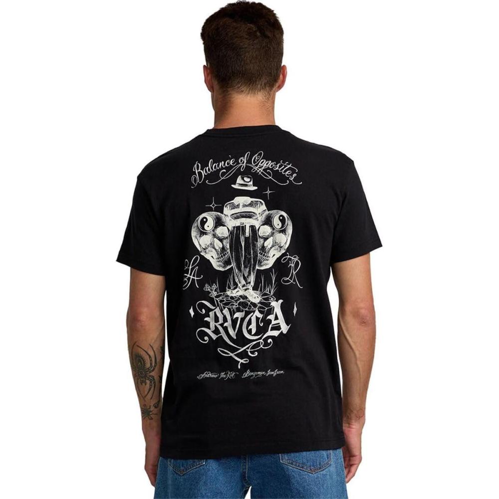 imageRVCA Mens Balance Box Short Sleeve TeeInvisible Man Pocket Black