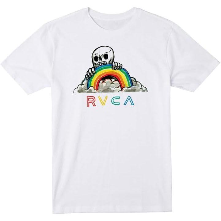 imageRVCA Mens Balance Box Short Sleeve TeeRainbow Skulls White