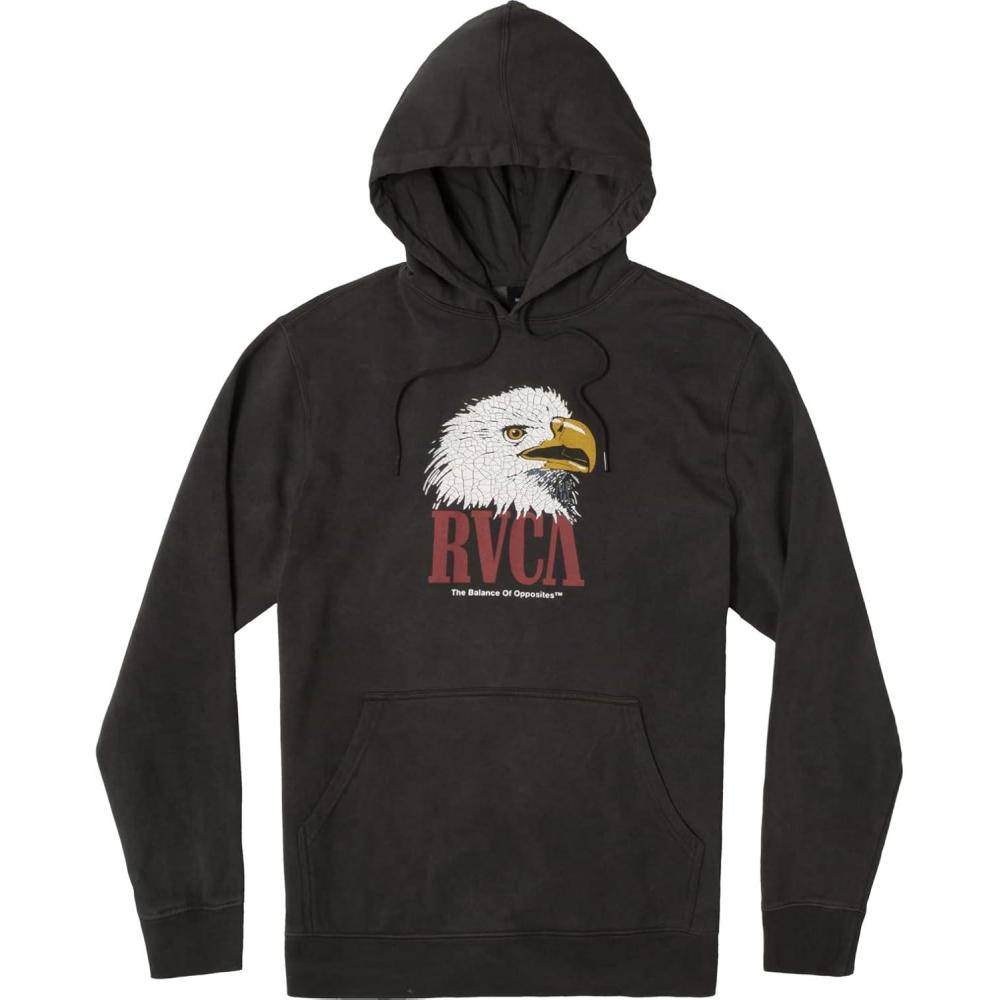 imageRVCA Mens Big Label HoodieBird of PreyBlack