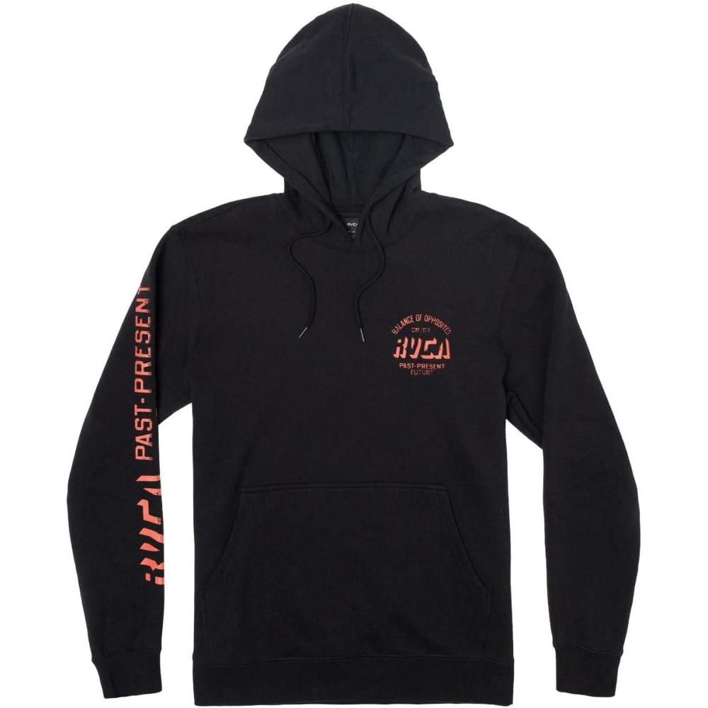 imageRVCA Mens Big Label HoodieBlack Trax