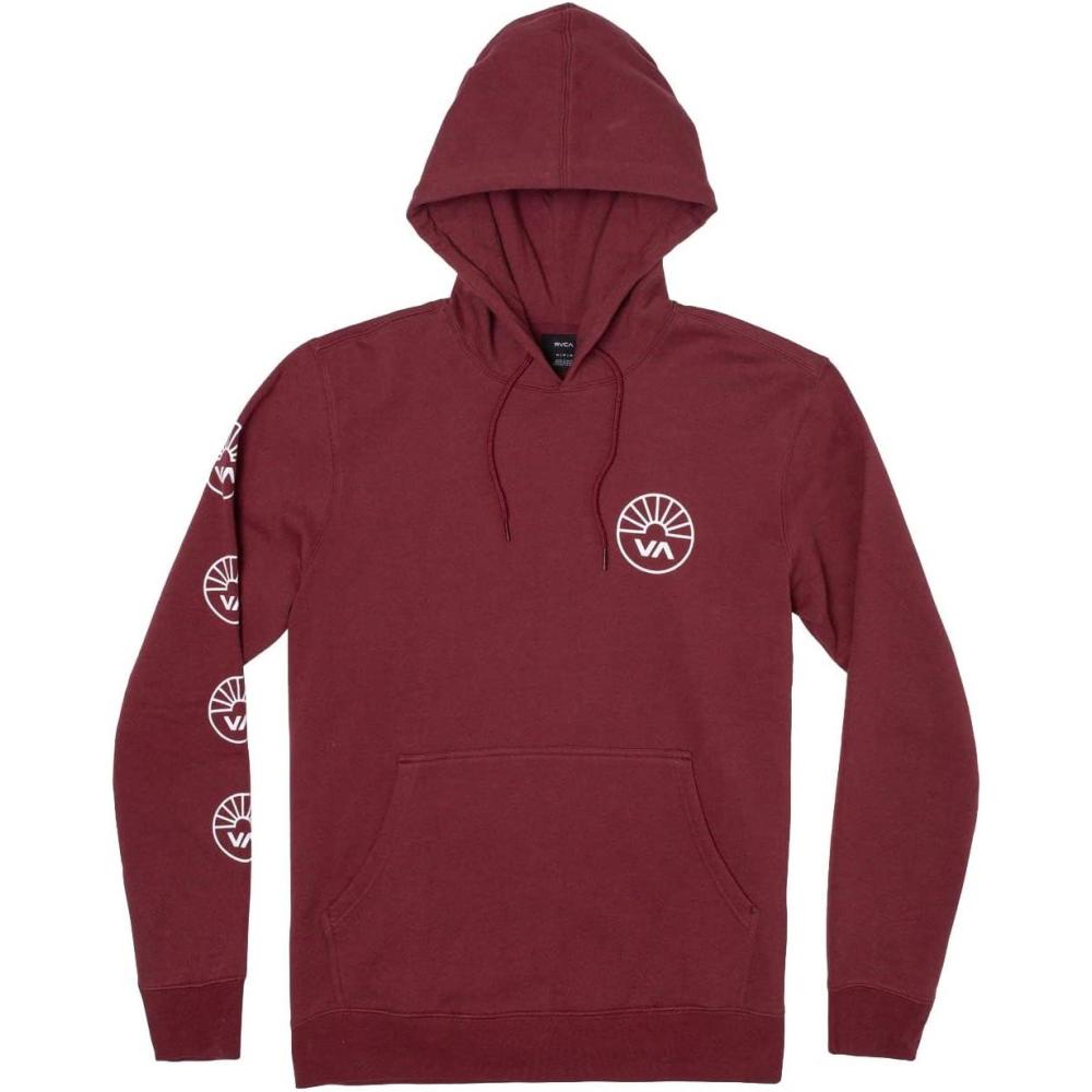 imageRVCA Mens Big Label HoodieOx Red Progress