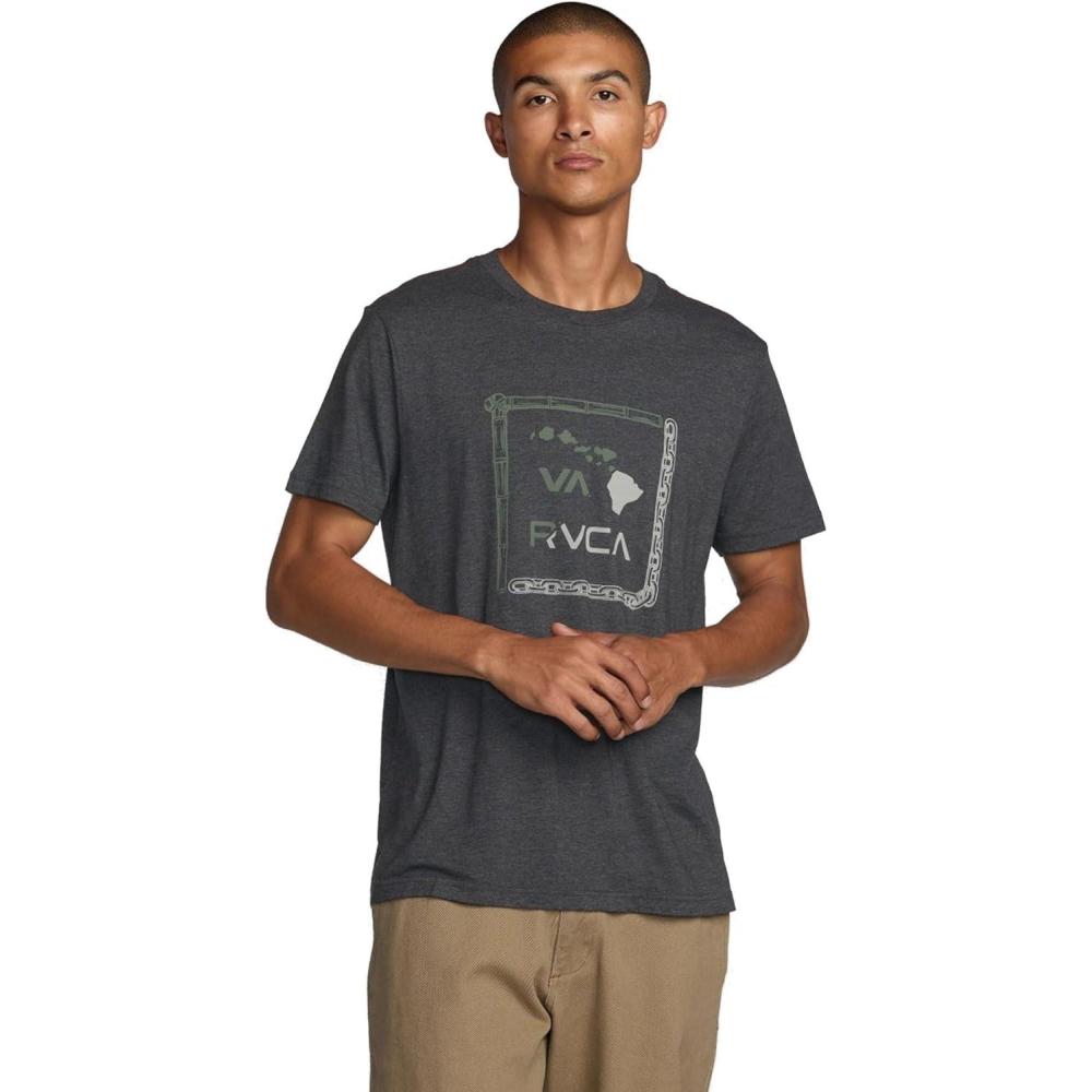 imageRVCA Mens Premium Red Stitch Short Sleeve Graphic Tee ShirtBlack