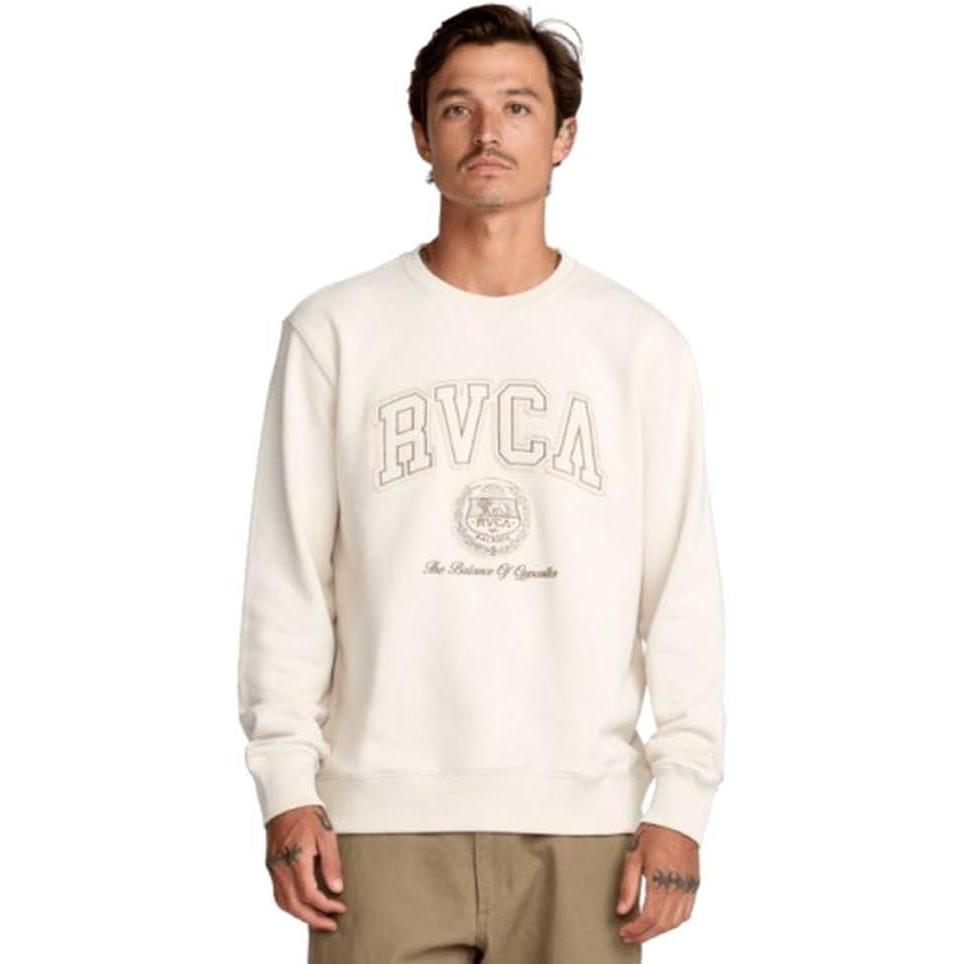 imageRVCA Mens Relaxed Fit Fleece CrewneckCrest  Ceramic