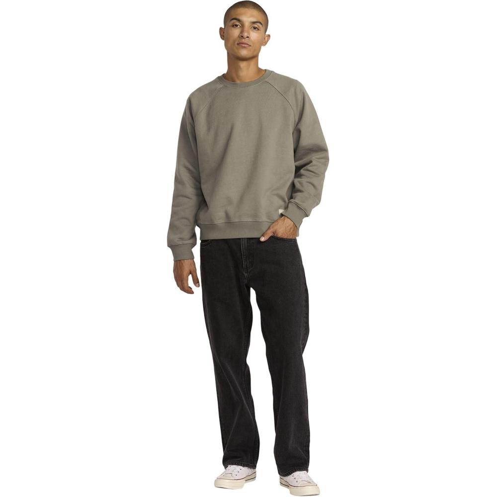 imageRVCA Mens Relaxed Fit Fleece CrewneckDayshift Crew 2 Mushroom