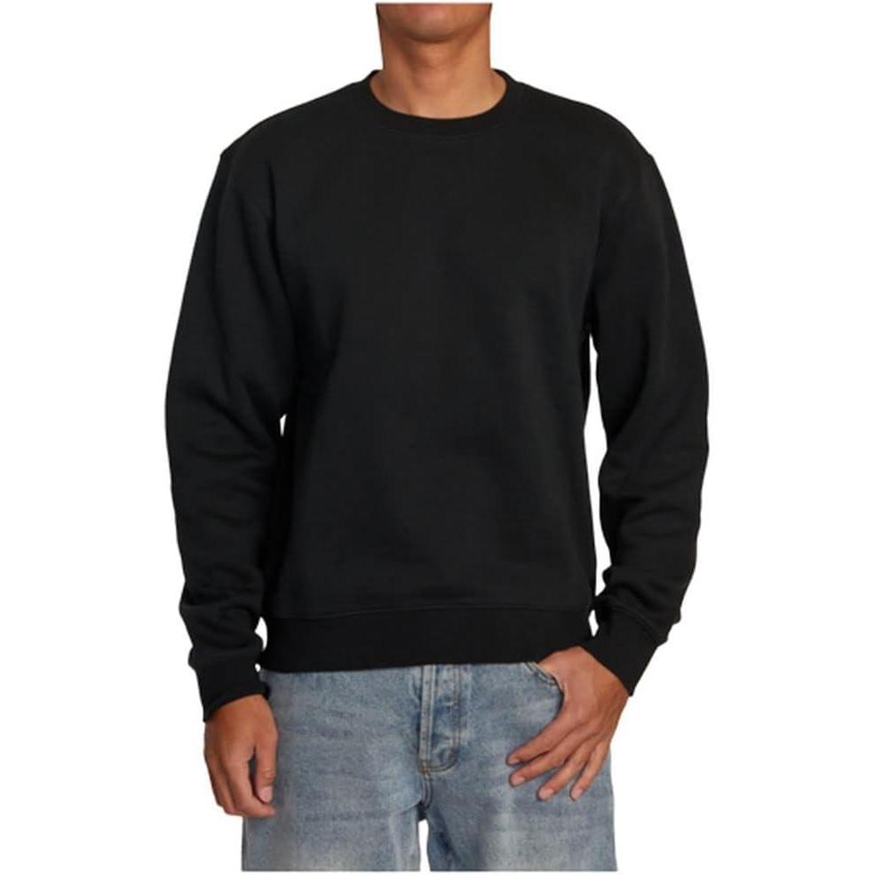 imageRVCA Mens Relaxed Fit Fleece CrewneckDayshift CrewRvca Black