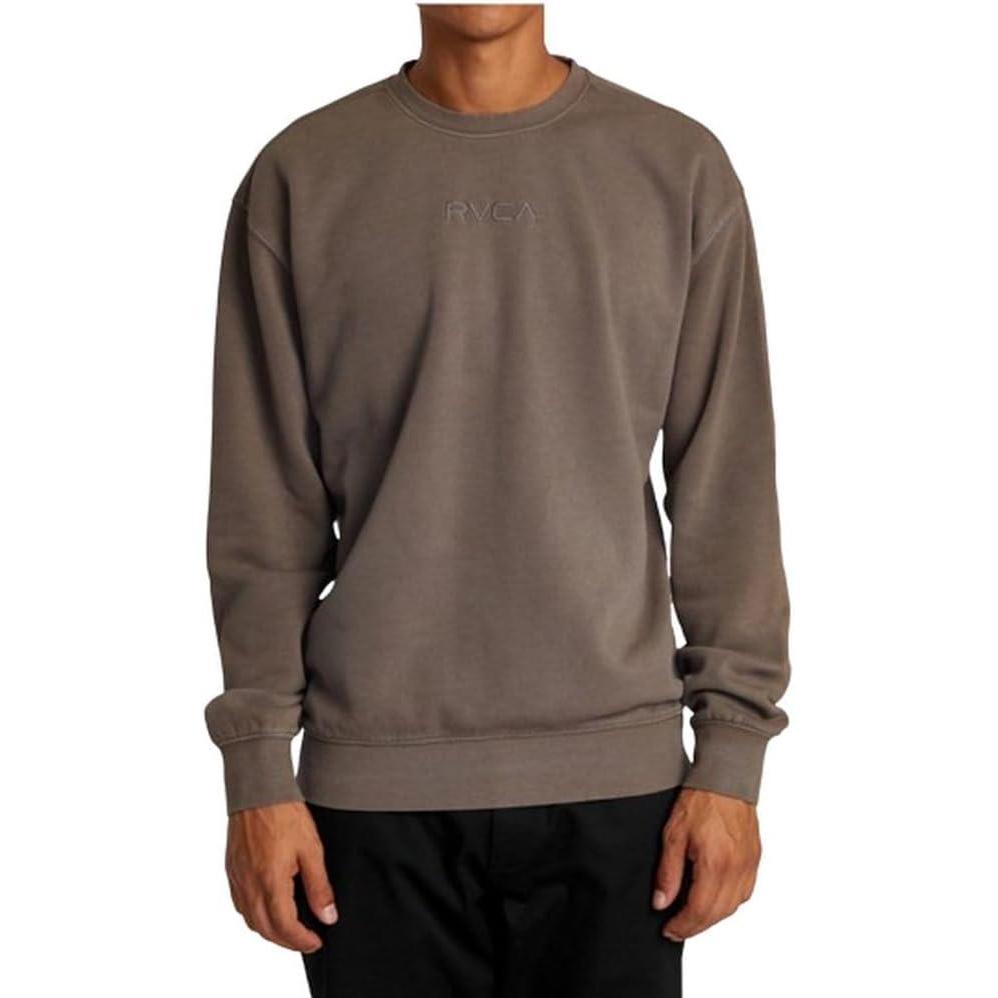 imageRVCA Mens Relaxed Fit Fleece CrewneckPtc Crew Mushroom