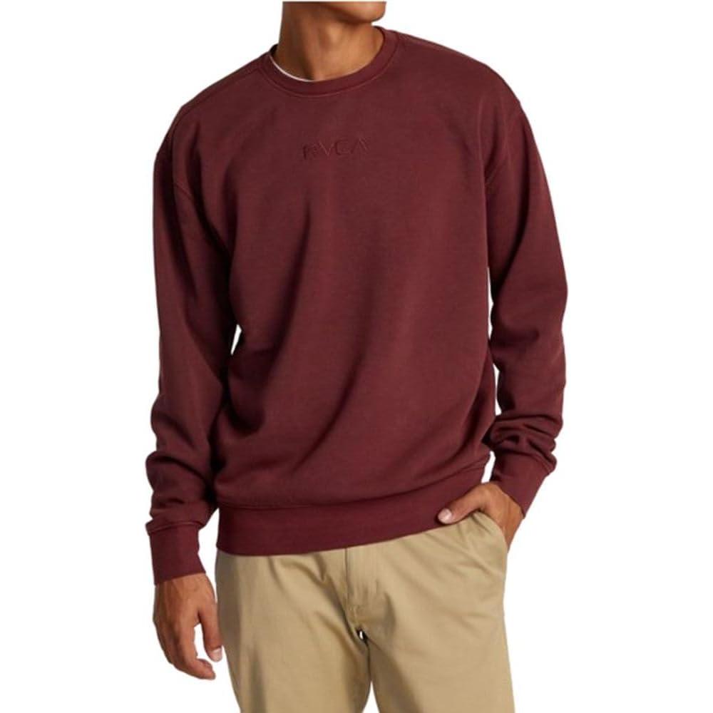 imageRVCA Mens Relaxed Fit Fleece CrewneckPtc Crew Red Earth