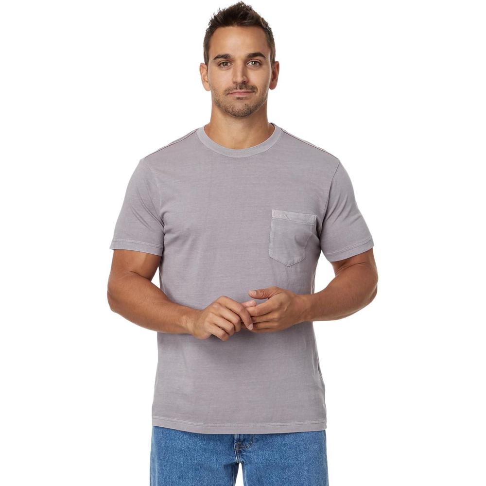 imageRVCA Mens Short Sleeve Crew Neck Pocket TShirtGray Ridge
