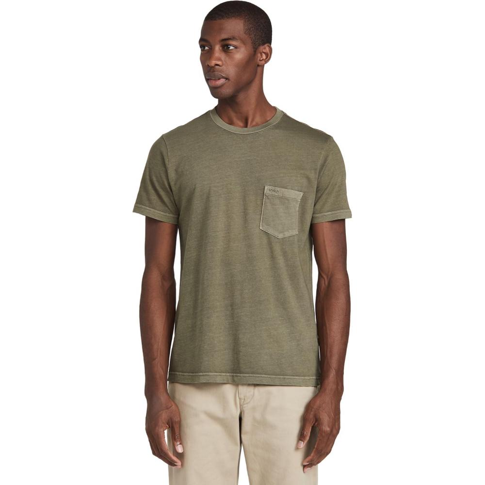 imageRVCA Mens Short Sleeve Crew Neck Pocket TShirtOlive