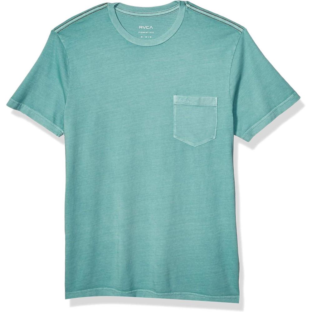 imageRVCA Mens Short Sleeve Crew Neck Pocket TShirtSea Green