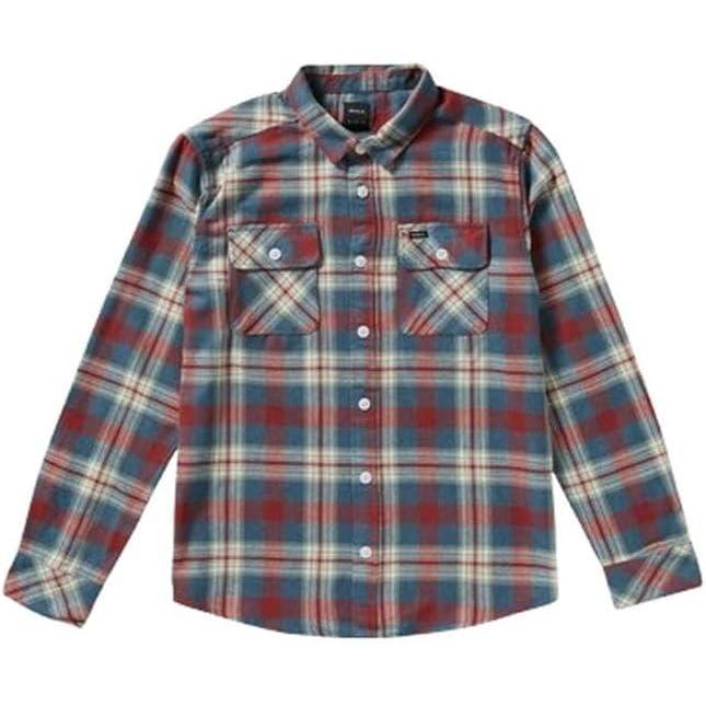 imageRVCA Mens Thatll Work Flannel Long Sleeve Woven ShirtIndigo
