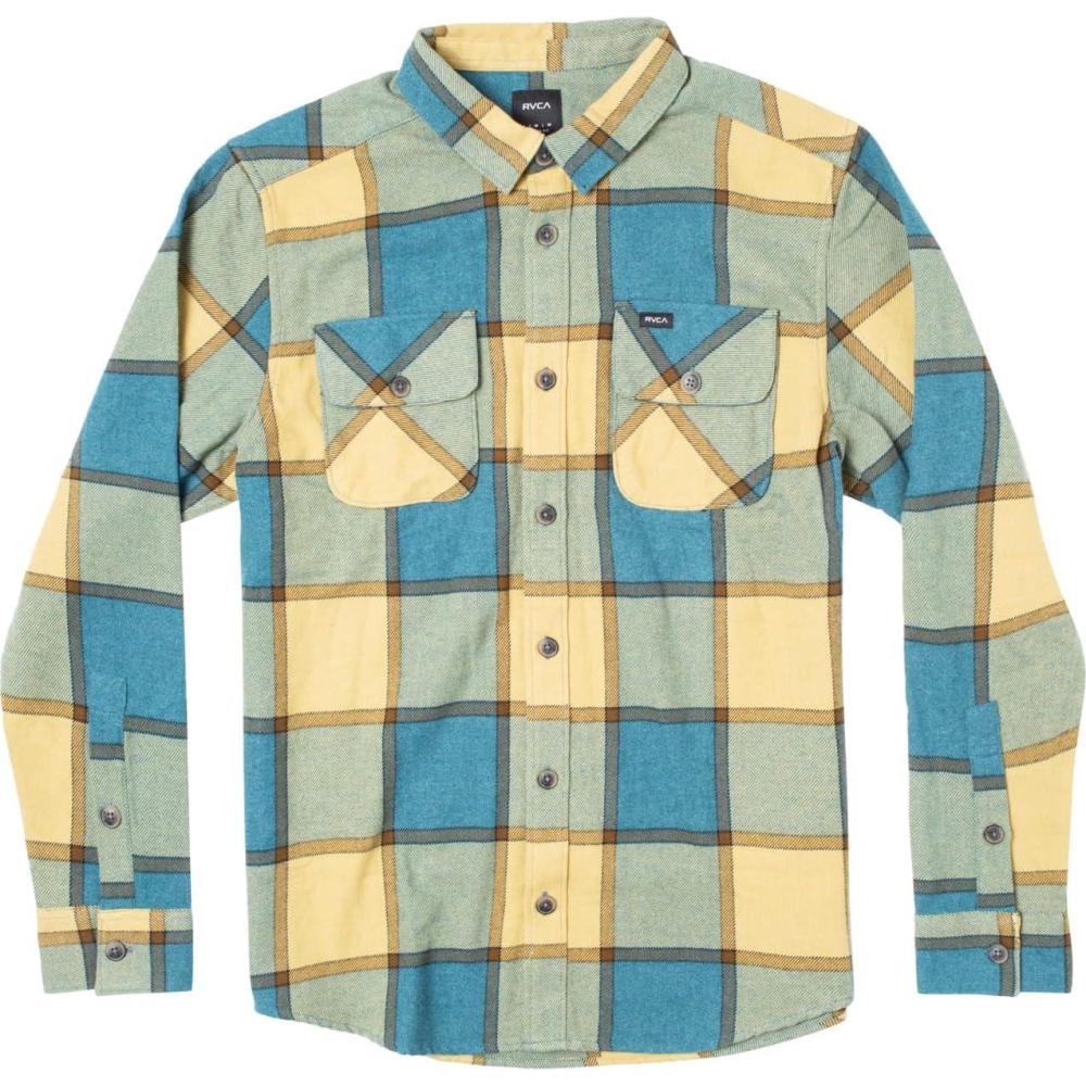 imageRVCA Mens Thatll Work Flannel Long Sleeve Woven ShirtThatll WorkMarsh