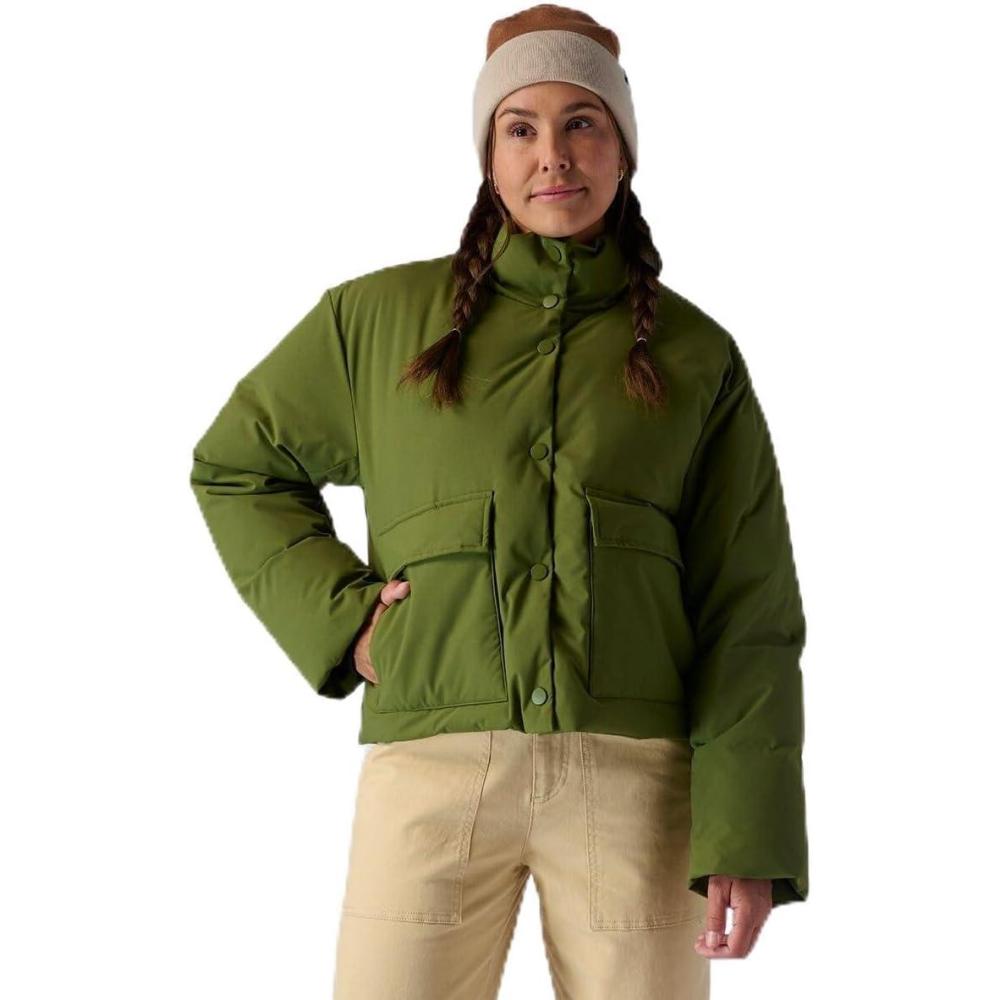 imageStoic Cropped Boxy Snap Front Puffer WomensRosemary