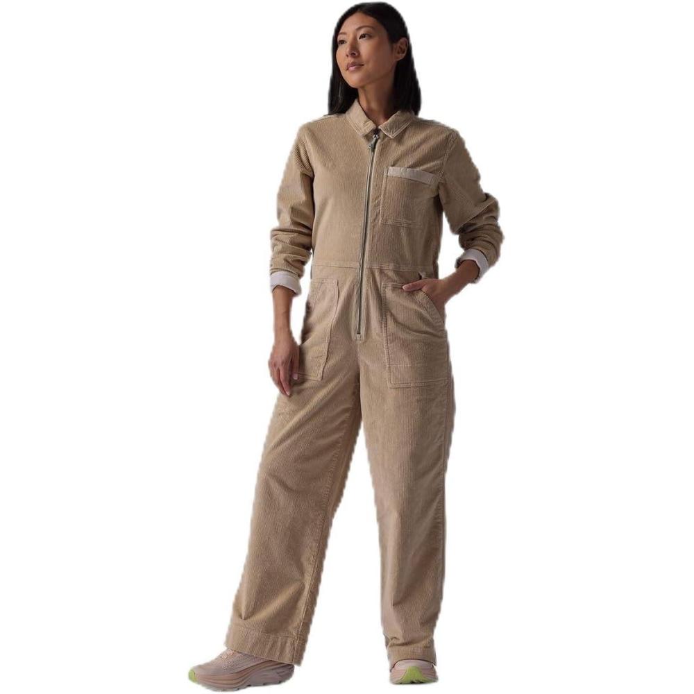 imageStoic Wide Leg Corduroy Jumpsuit  WomensDesert Egret