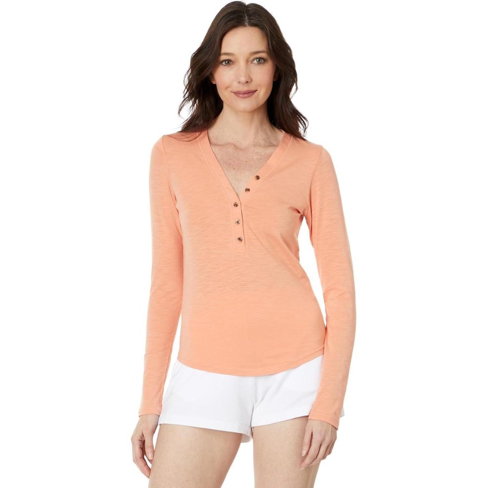 imageTravisMathew Womens Cloud Henley Long SleeveCanyon Sunset