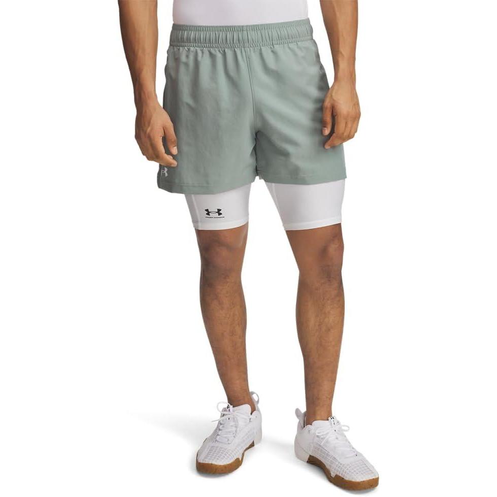 imageUnder Armour Mens Woven 5inch Shorts348 Silica Green White