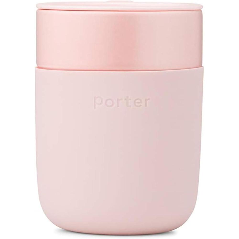 imageWampampP Porter Ceramic Mug w Protective Silicone Sleeve Terrazzo Charcoal 12 Ounces  OntheGo  Reusable Cup for Coffee or Tea  Portable  Dishwasher SafeBlush