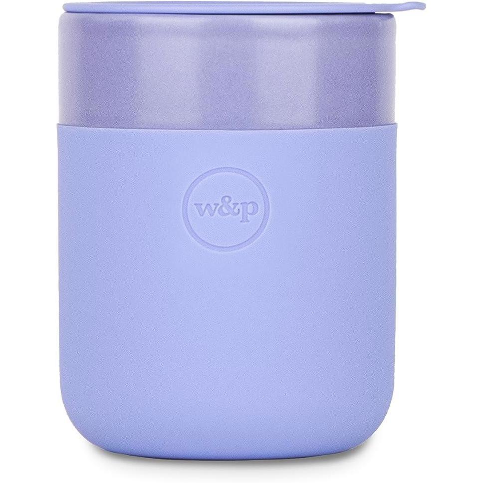 imageWampampP Porter Ceramic Mug w Protective Silicone Sleeve Terrazzo Charcoal 12 Ounces  OntheGo  Reusable Cup for Coffee or Tea  Portable  Dishwasher SafeLavender