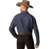 ARIAT Men’s Classic Long Sleeve Denim Snap Shirt – Broadway Blue(Broadway Blue)