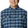 Columbia Men’s Flare Gun Stretch Flannel(Collegiate Navy Shadow Plaid)