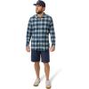 Flylow Men’s Royal Shirt – Button-Up Long-Sleeve Shirt for Mountain Biking & Casual Wear(Laguna/Mist Plaid)