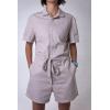 Flylow Women’s Around Town Romper Short-Sleeve Button-Up Jumpsuit for Beachwear and Casual Use(Tusk)