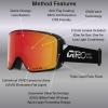 Giro Method Snow Goggle 2021(Black/Red Stacked – Vivid Ember & Vivid Infrared)