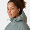 Helly Hansen Women’s Long Belfast Lightweight Waterproof Windproof Breathable Raincoat Jacket with Hood(485 Grey Cactus)