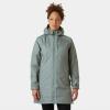 Helly Hansen Women’s Long Belfast Lightweight Waterproof Windproof Breathable Raincoat Jacket with Hood(485 Grey Cactus)
