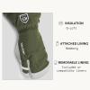 Hestra Army Leather Heli Ski Glove, 3-Finger Snow Glove for Skiing & Snowboarding for Men & Women(Olive)