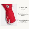 Hestra Army Leather Heli Ski Glove, 3-Finger Snow Glove for Skiing & Snowboarding for Men & Women(Red)