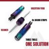 KOM Cycling Tubeless Tire Repair Kit for Bikes 8 Colors! Fixes Mountain Bike and Road Bicycle Tire Punctures – Includes Tire Repair Fork Reamer, 8 Bacon Strips. Tubeless Bike Repair Kit(Iridescent)