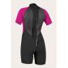 O’Neill Men’s Reactor-2 2mm Back Zip Short Sleeve Spring Wetsuit(Black/Berry)