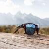 Optic Nerve womens Kingfish(Shiny Dark Demi Frame With Smoke/Green Mirror Lens)