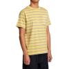 RVCA Men’s Premium Red Stitch Short Sleeve Graphic Tee Shirt(Bamboo (Ptc Stripe))