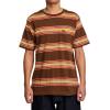 RVCA Men’s Premium Red Stitch Short Sleeve Graphic Tee Shirt(Bombay Brown (Somedays Stripe))