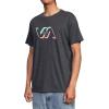 RVCA Men’s Premium Red Stitch Short Sleeve Graphic Tee Shirt(Facets/Black)