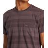 RVCA Men’s Premium Red Stitch Short Sleeve Graphic Tee Shirt(Ptc Stripe | Plum Ash)