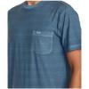 RVCA Men’s Premium Red Stitch Short Sleeve Graphic Tee Shirt(Ptc Stripe/Industrial Blue)