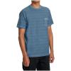 RVCA Men’s Premium Red Stitch Short Sleeve Graphic Tee Shirt(Ptc Stripe/Industrial Blue)