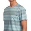 RVCA Men’s Premium Red Stitch Short Sleeve Graphic Tee Shirt(Ptc Stripe/Light Blue)