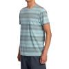 RVCA Men’s Premium Red Stitch Short Sleeve Graphic Tee Shirt(Ptc Stripe/Light Blue)