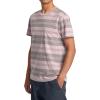 RVCA Men’s Premium Red Stitch Short Sleeve Graphic Tee Shirt(Ptc Stripe/Pale Mauve)