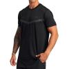 RVCA Mens Sport Regular Fit Athletic Breathable Tees(Black (Rvca Runner))