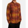 RVCA Men’s Thatll Work Flannel Long Sleeve Woven Shirt(Balance/Cocoa)