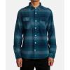 RVCA Men’s Thatll Work Flannel Long Sleeve Woven Shirt(Balance/Horizon Blue)