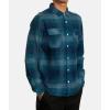 RVCA Men’s Thatll Work Flannel Long Sleeve Woven Shirt(Balance/Horizon Blue)
