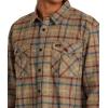 RVCA Men’s Thatll Work Flannel Long Sleeve Woven Shirt(Bombay Brown)