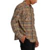 RVCA Men’s Thatll Work Flannel Long Sleeve Woven Shirt(Bombay Brown)